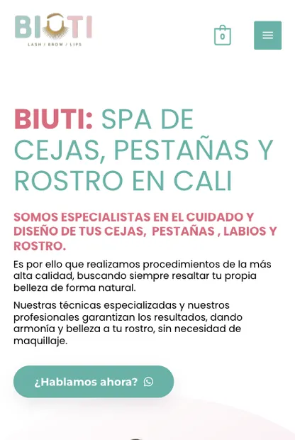 Captura del sitio web de BIUTI