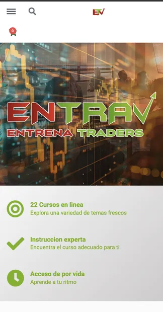 Captura de la plataforma de Entrena Traders