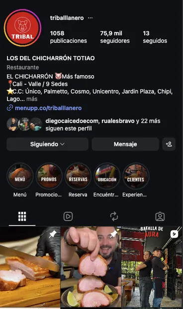 Captura del perfil de Instagram de Tribal Llanero